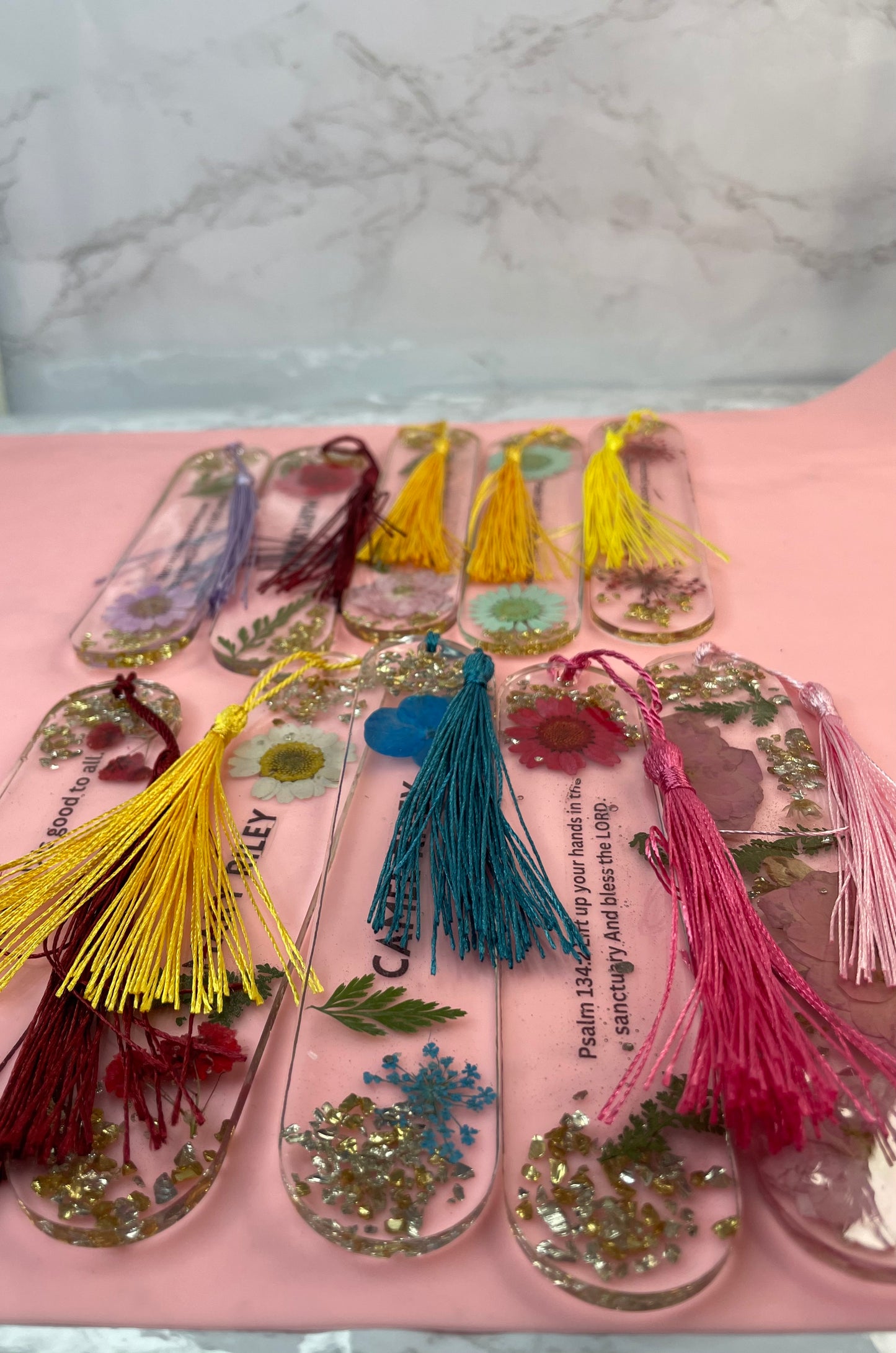 Custom floral Name Bookmark