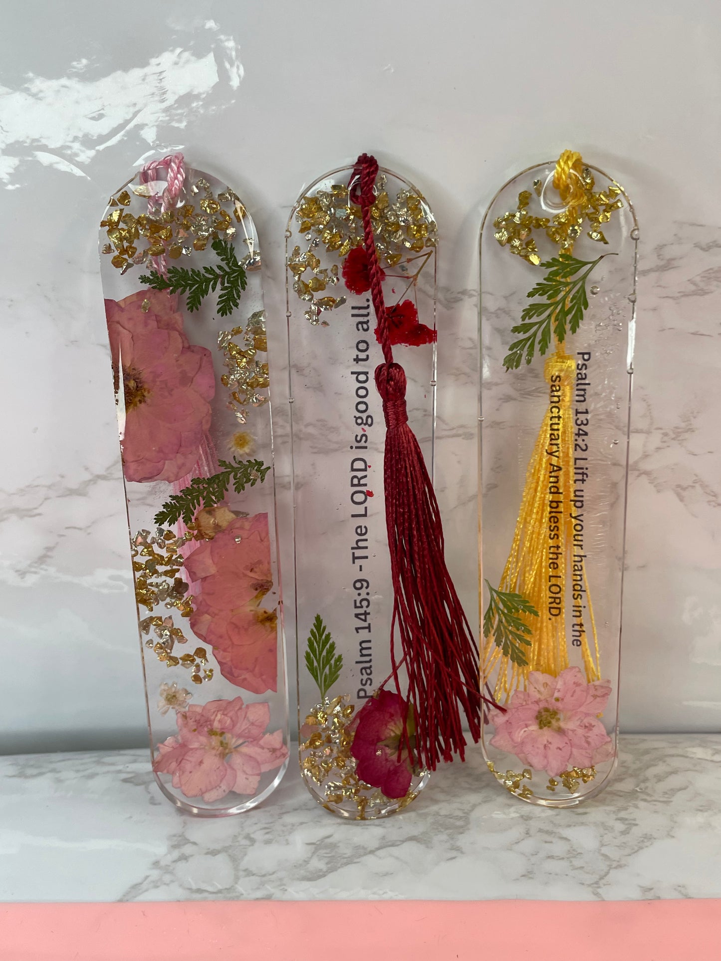 Custom floral Name Bookmark